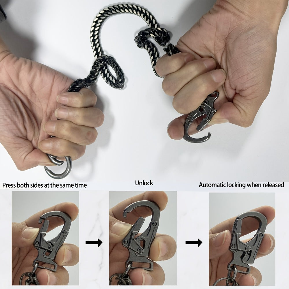 Wallet Chains & Pocket Chains - Chain Men Hip Hop Chain 25'' Dual-Button Lock Security Stainless Steel & - product detail