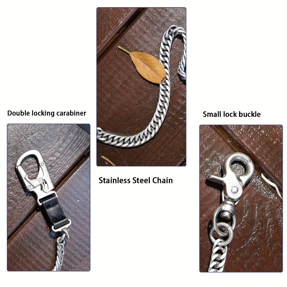 Wallet Chains & Pocket Chains - Chain Men Hip Hop Chain 25'' Dual-Button Lock Security Stainless Steel & - product detail