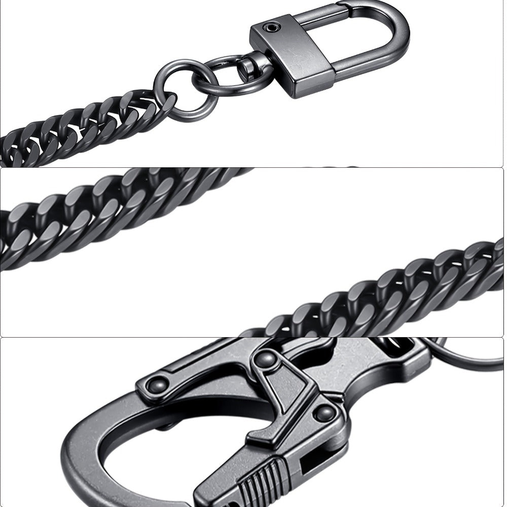 Wallet Chains & Pocket Chains - Chain Men Hip Hop Chain 25'' Dual-Button Lock Security Stainless Steel & - product detail