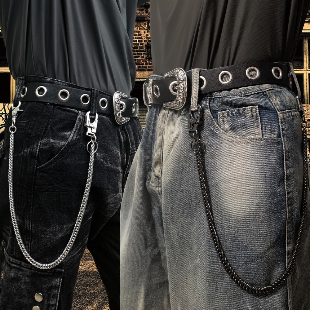 Wallet Chains & Pocket Chains - Chain Men Hip Hop Chain 25'' Dual-Button Lock Security Stainless Steel & - product detail