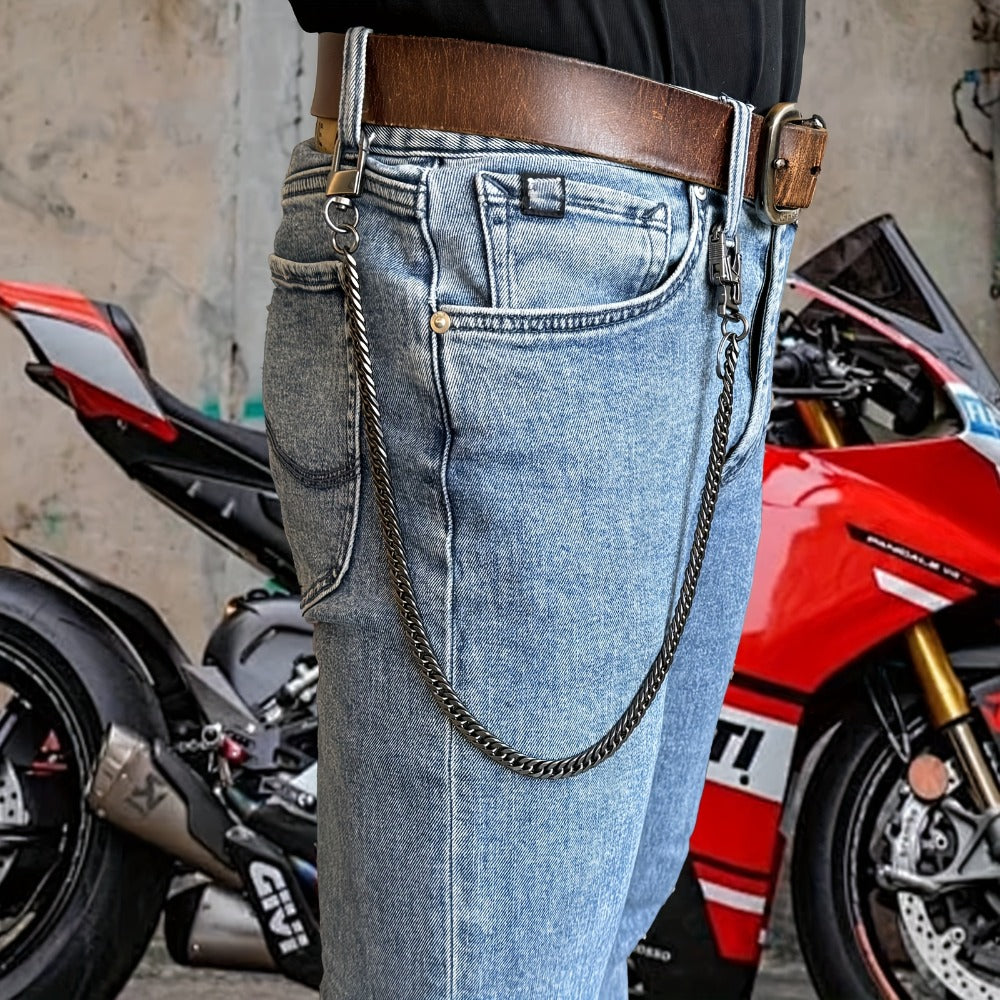 Wallet Chains & Pocket Chains - Chain Men Hip Hop Chain 25'' Dual-Button Lock Security Stainless Steel & - product detail