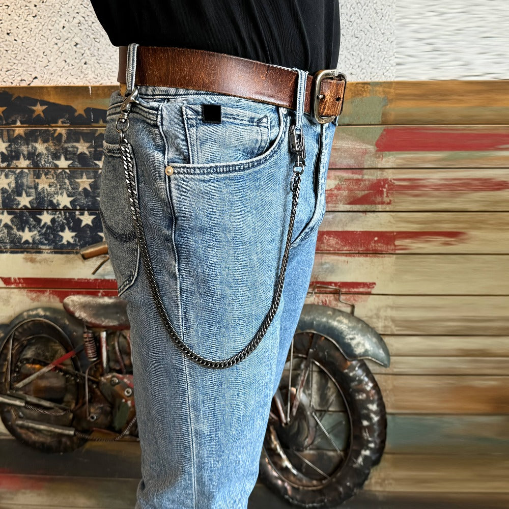 Wallet Chains & Pocket Chains - Chain Men Hip Hop Chain 25'' Dual-Button Lock Security Stainless Steel & - product detail