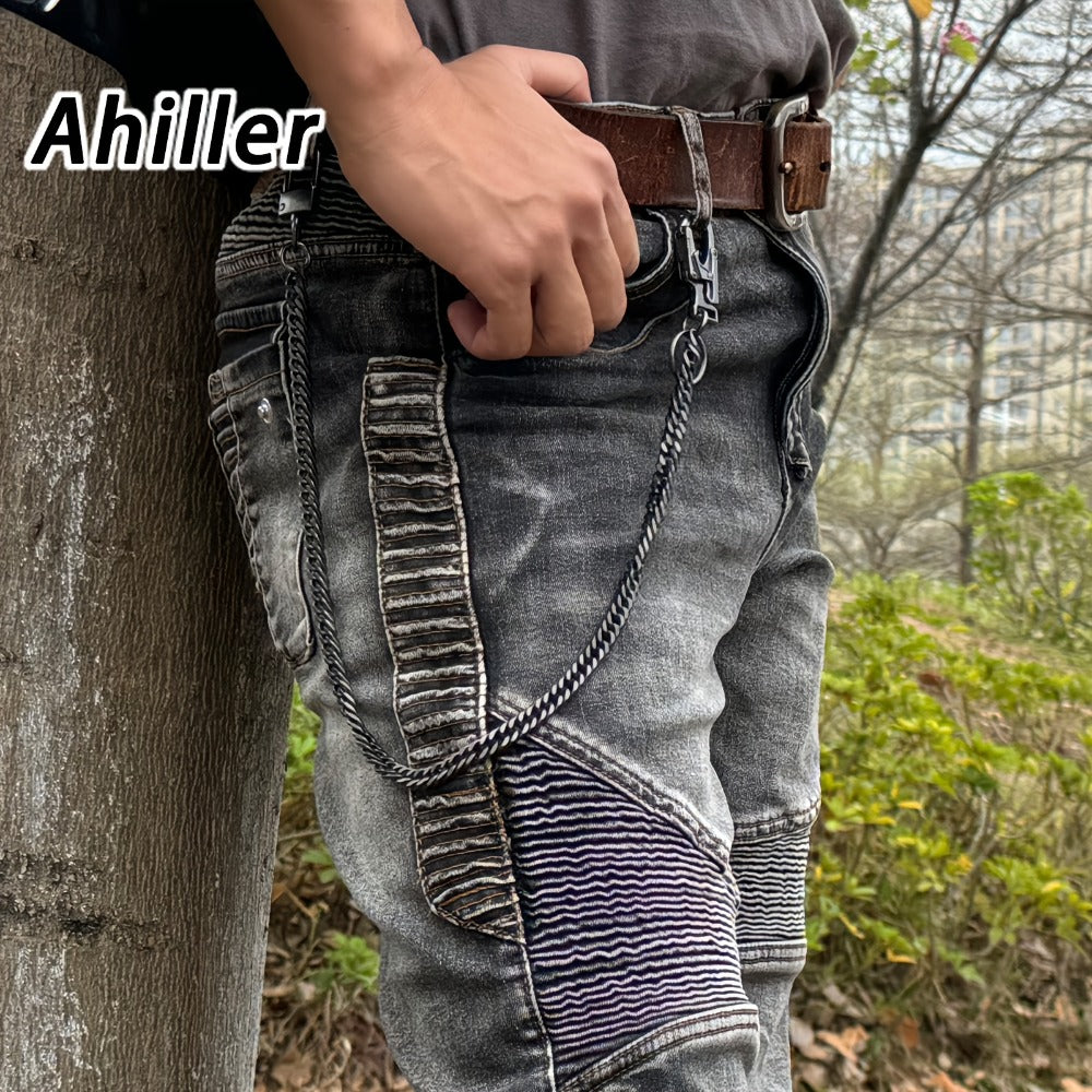 Wallet Chains & Pocket Chains - Chain Men Hip Hop Chain 25'' Dual-Button Lock Security Stainless Steel & - product detail