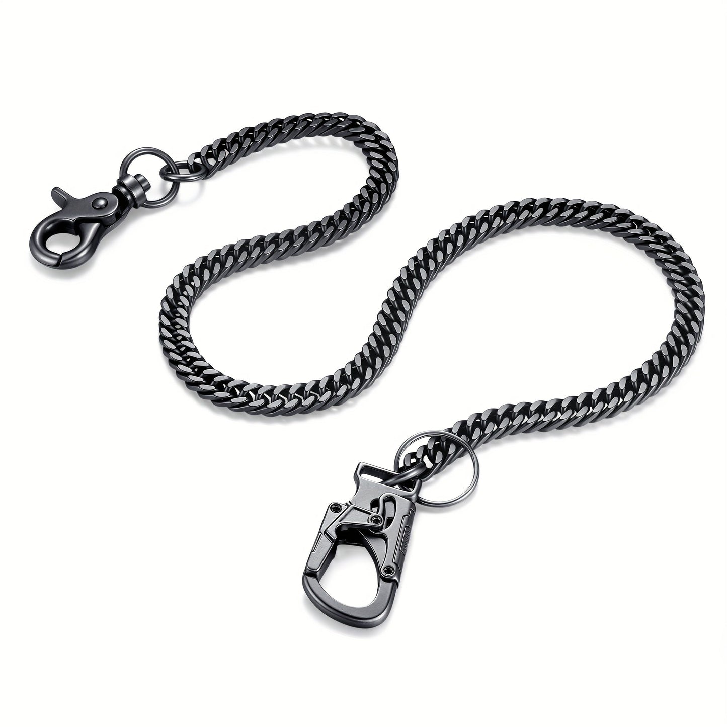 Wallet Chains & Pocket Chains - Chain Men Hip Hop Chain 25'' Dual-Button Lock Security Stainless Steel & - product detail