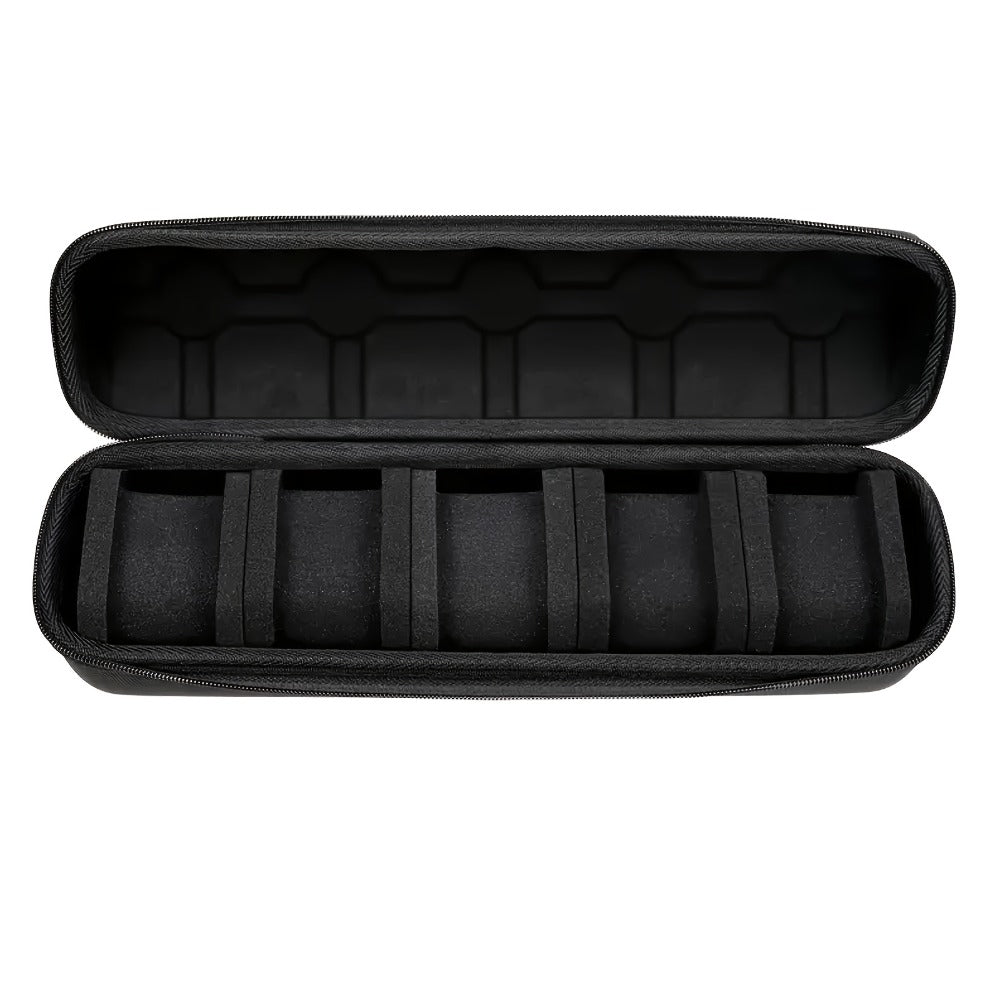 Watch Box - 5 Slot Travel Case Hardshell Organizer with Soft Foam Pillows & Carry - product detail view 7