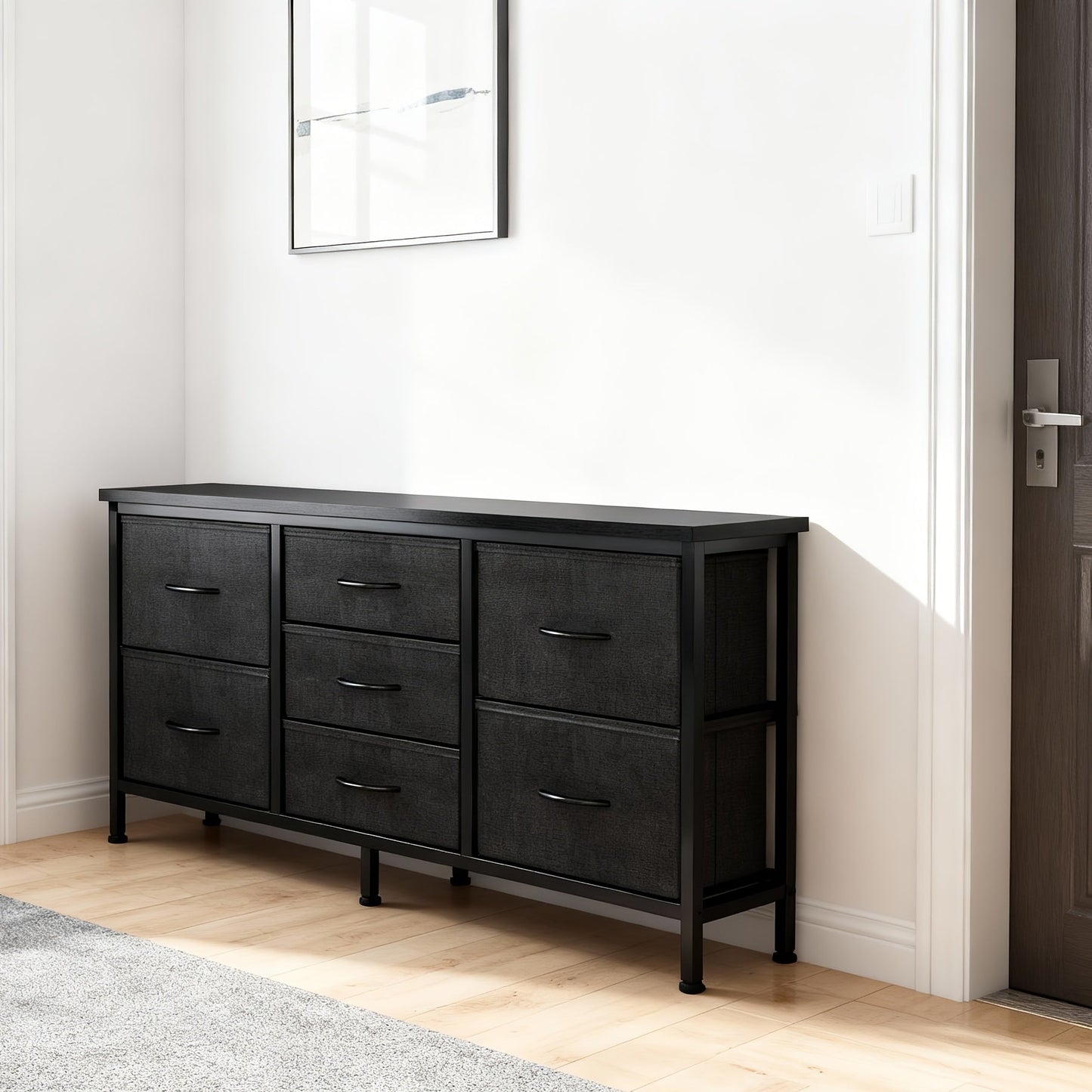 Dresser shown in the Black, 7 Drawers option