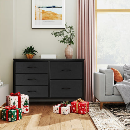 Wide Fabric Dresser, Drawer Storage Cabinet for Organized Everyday Storage in Bedroom detail image - detail view 18