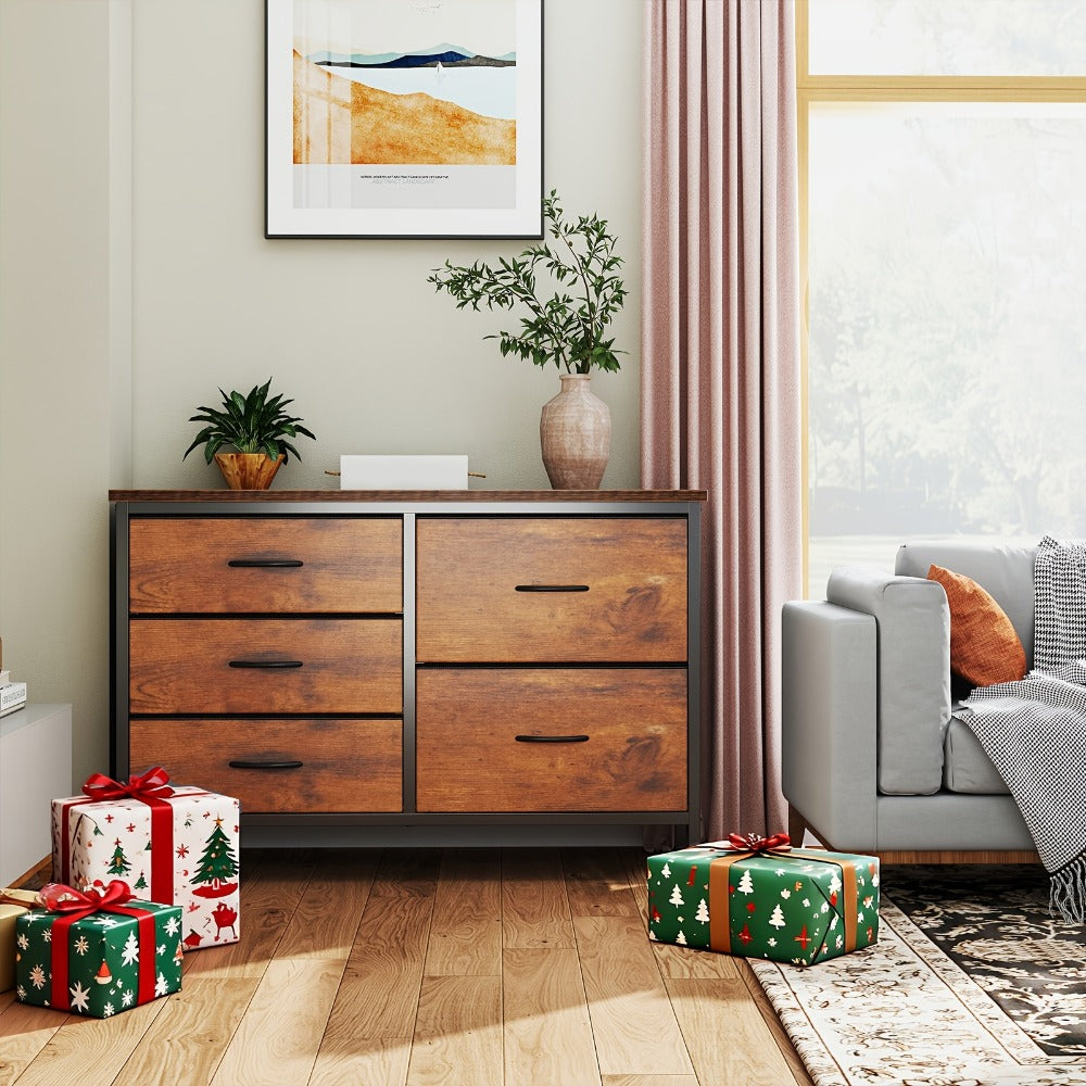 Wide Fabric Dresser, Drawer Storage Cabinet for Organized Everyday Storage in Bedroom detail image - detail view 22