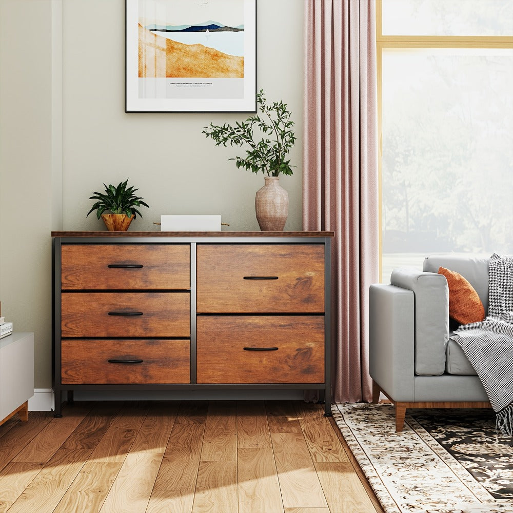 Wide Fabric Dresser, Drawer Storage Cabinet for Organized Everyday Storage in Bedroom detail image