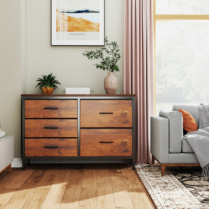 Wide Fabric Dresser, Drawer Storage Cabinet for Organized Everyday Storage in Bedroom detail image
