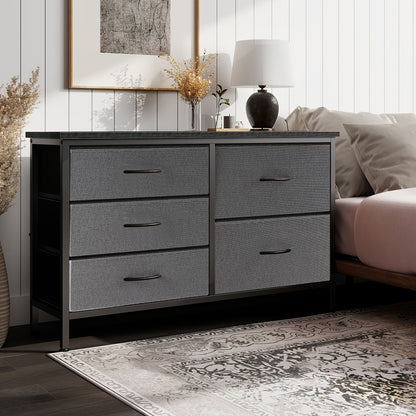Dresser shown in the Gray, 5 Drawers option