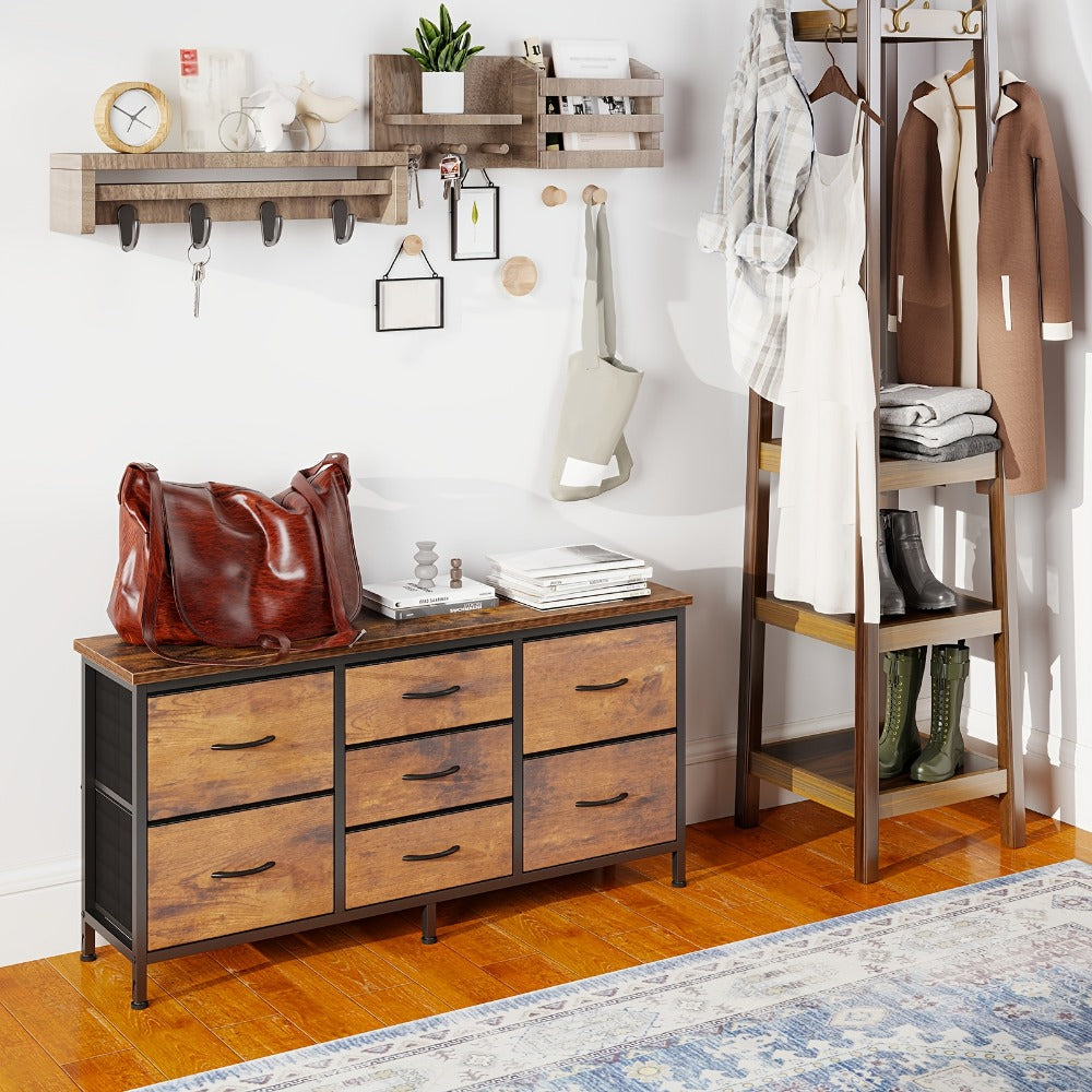 Dresser, Wide with 5/7/9 Drawers & Fabric Bins, Spacious Storage Chest with Drawer shown in the main product view