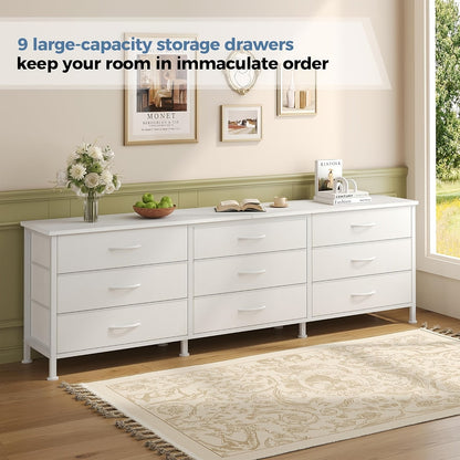 Dresser shown in the White, 9 Drawers option