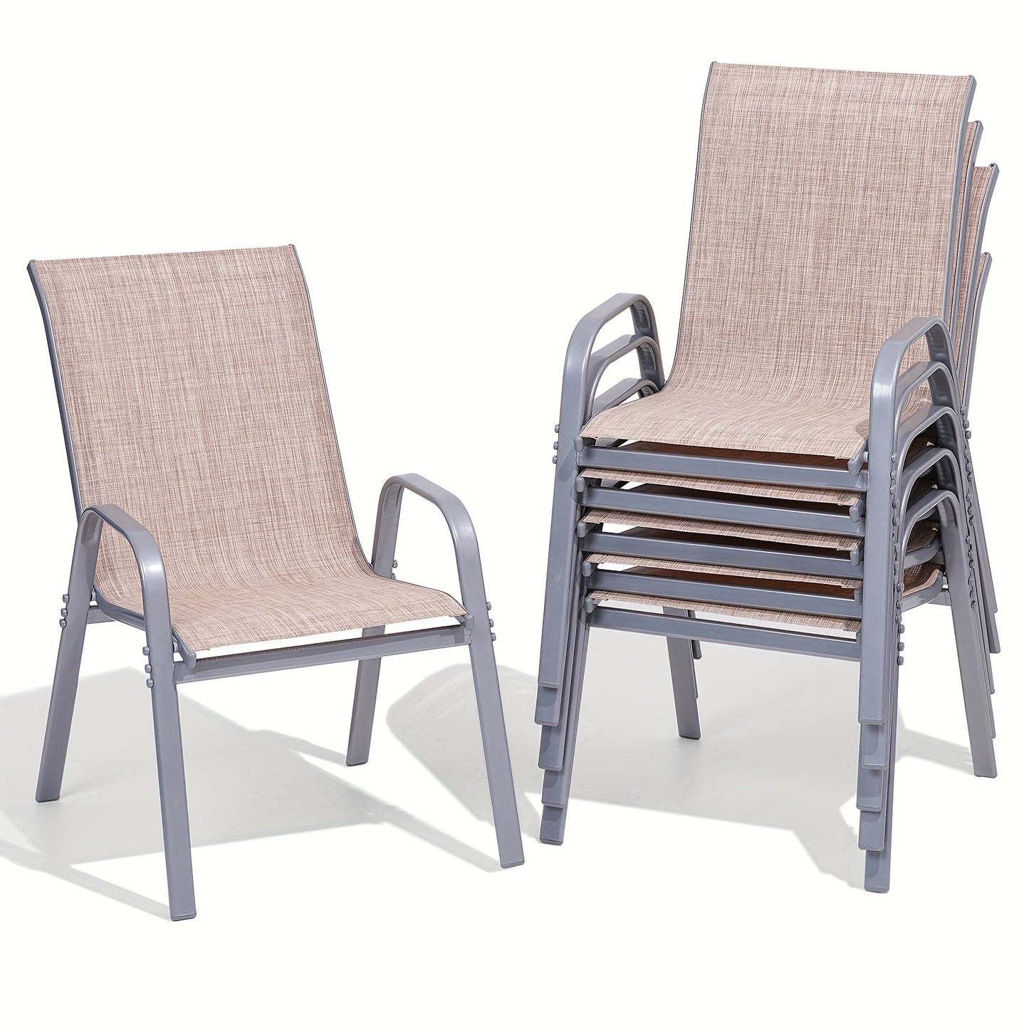 Outdoor Chair shown in the Beige, 6pcs option