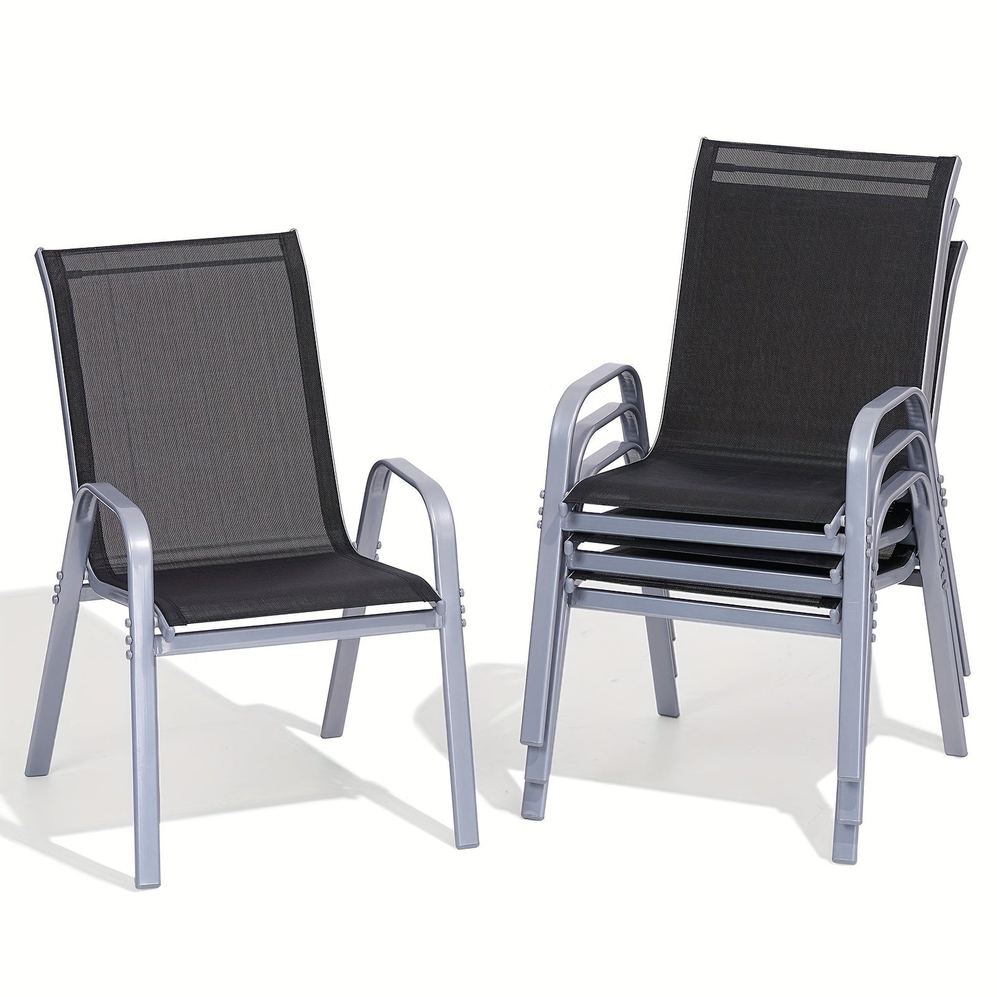 Outdoor Chair shown in the Black, 4pcs option