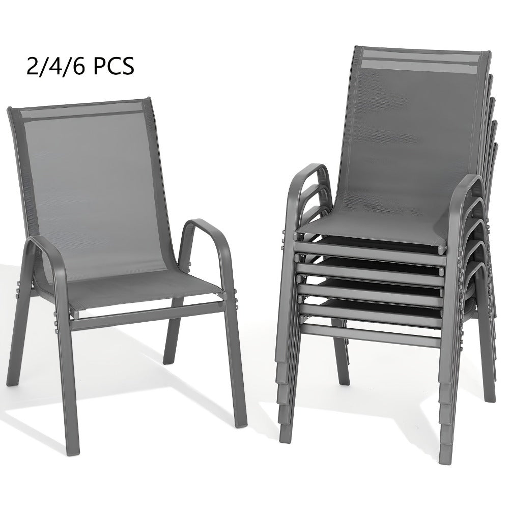 Outdoor Chair, Textilene Outdoor Patio Dining Chairs High Back Wide Seat 300 LB Capacity shown in the main product view