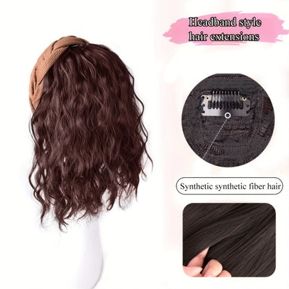 Wigs - Synthetic Half Wig Hair Patch 12 Inch Water Ripple Roll Wave Hair Band - product detail view 2