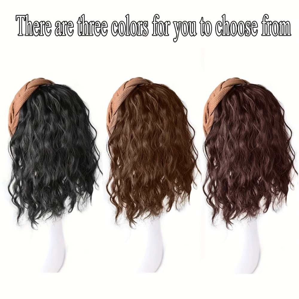 Wigs - Synthetic Half Wig Hair Patch 12 Inch Water Ripple Roll Wave Hair Band - product detail view 4