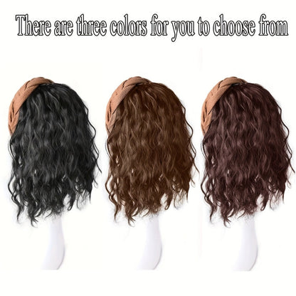 Wigs - Synthetic Half Wig Hair Patch 12 Inch Water Ripple Roll Wave Hair Band - product detail view 4
