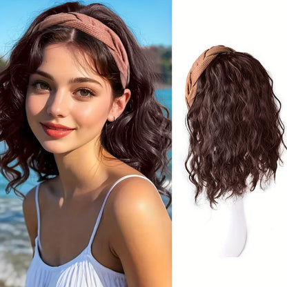 Wigs - Synthetic Half Wig Hair Patch 12 Inch Water Ripple Roll Wave Hair Band - product detail view 5