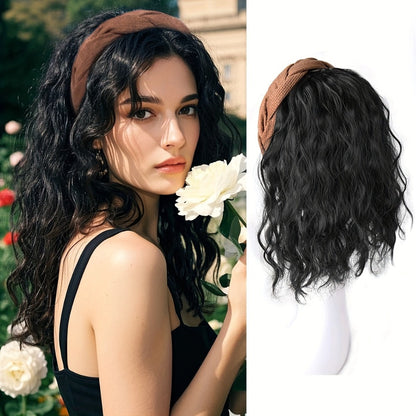 Wigs - Synthetic Half Wig Hair Patch 12 Inch Water Ripple Roll Wave Hair Band - product detail view 8