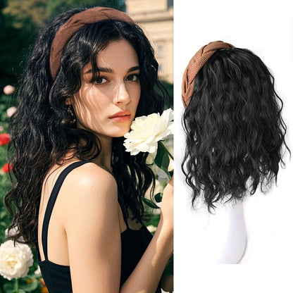 Wigs - Synthetic Half Wig Hair Patch 12 Inch Water Ripple Roll Wave Hair Band - product detail view 11
