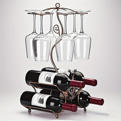 Wine Rack with Wine Glass Holder for Organized Everyday Storage in Kitchen detail image