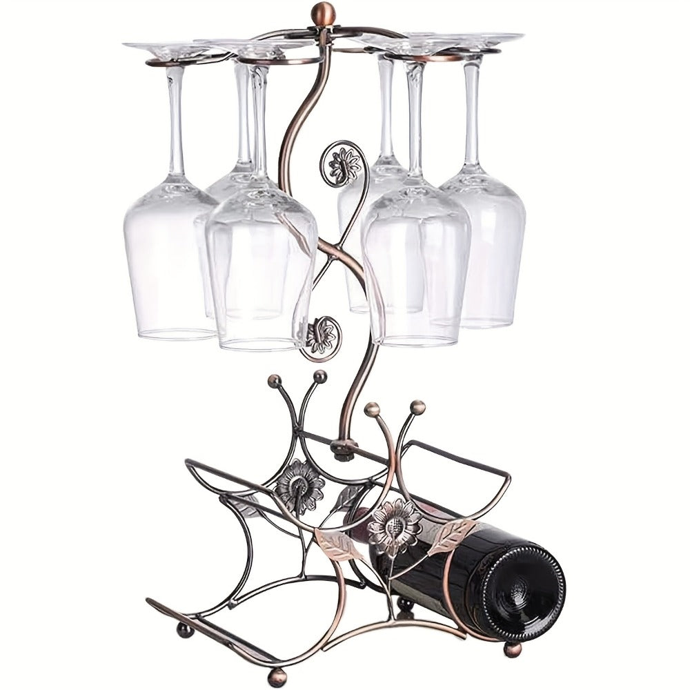 Wine Rack with Wine Glass Holder for Organized Everyday Storage in Kitchen detail image - detail view 4