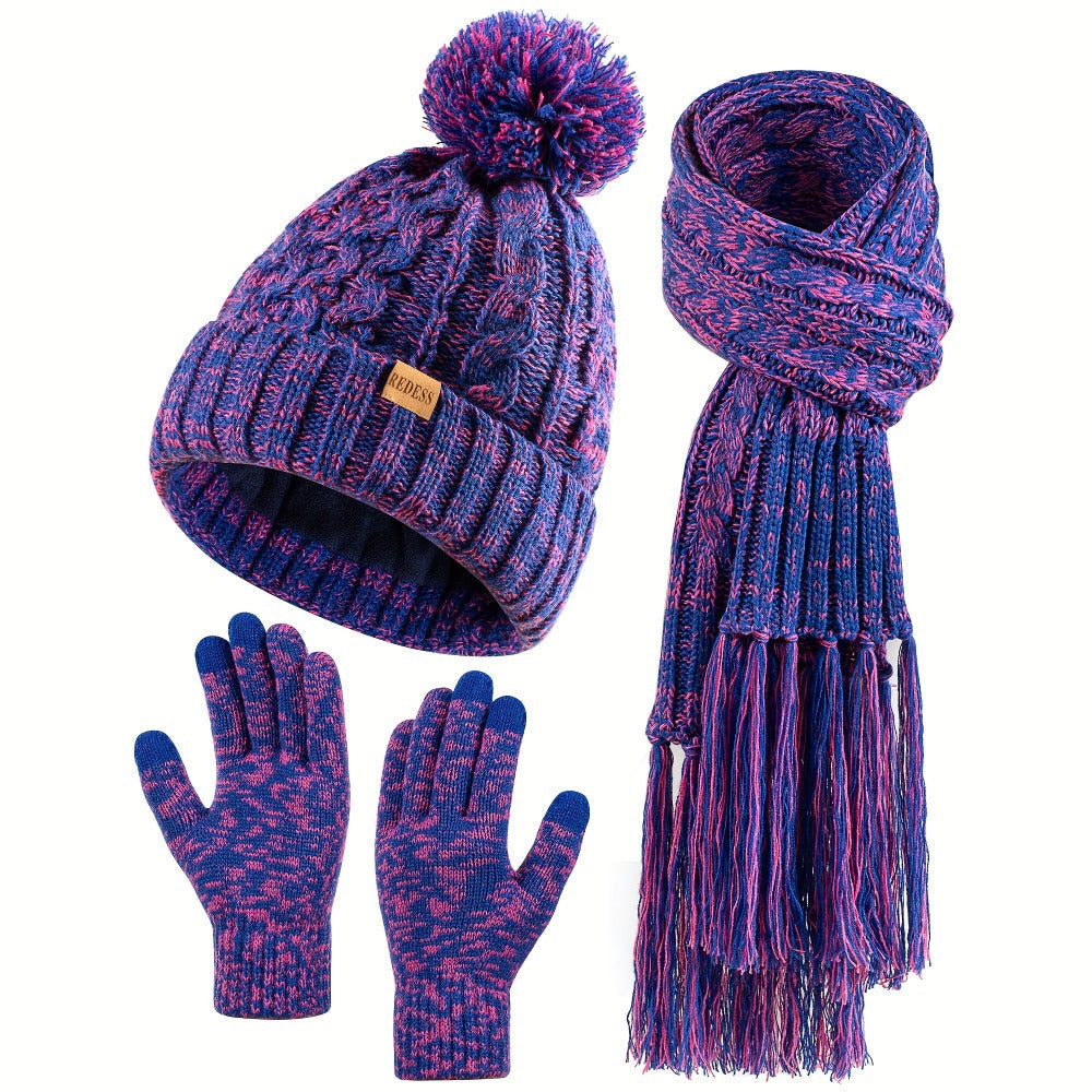 Winter Accessories Set - Hat Scarf Gloves for Women 3 Piece Warm Suede Touch Coordinated Cold - product detail view 13