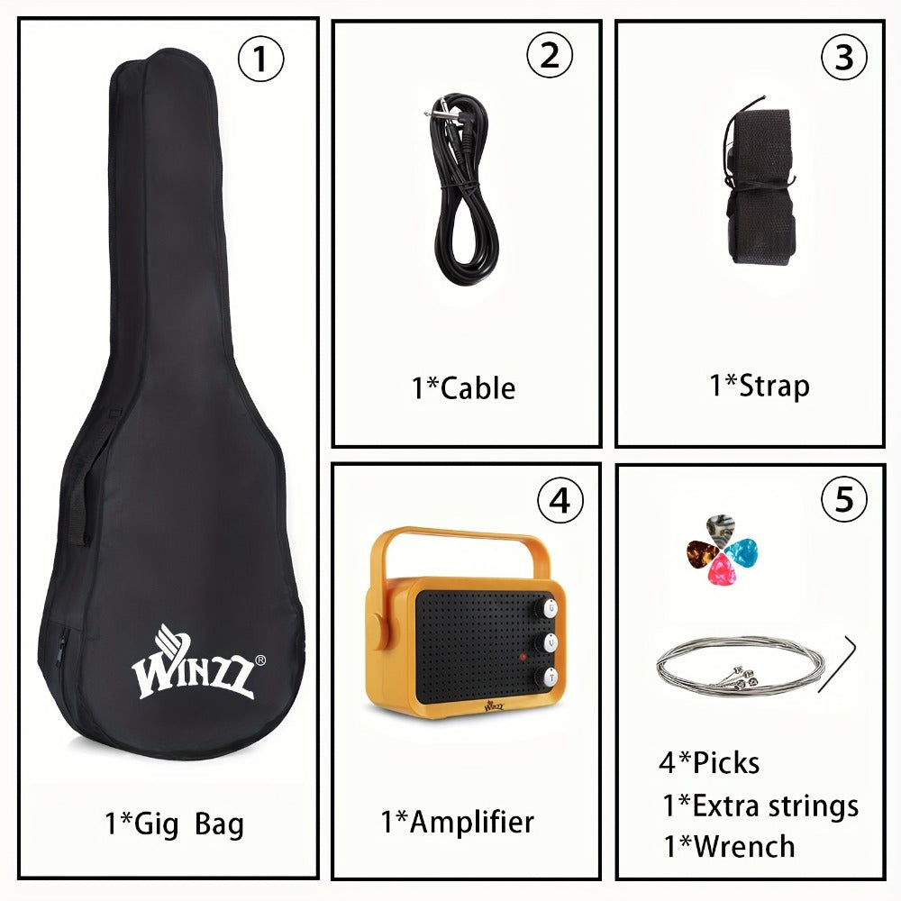 WINZZ 30-Inch Electric Guitar Starter Kit with Mini Amp and Gig Bag detail image - detail view 14