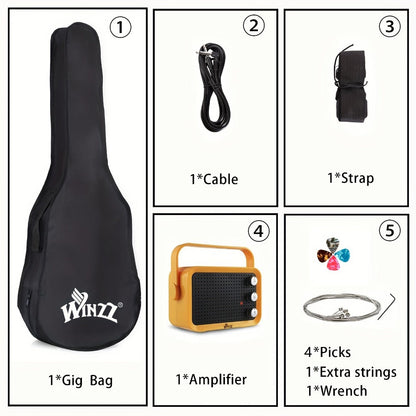 WINZZ 30-Inch Electric Guitar Starter Kit with Mini Amp and Gig Bag detail image - detail view 14