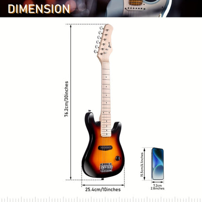 WINZZ 30-Inch Electric Guitar Starter Kit with Mini Amp and Gig Bag detail image