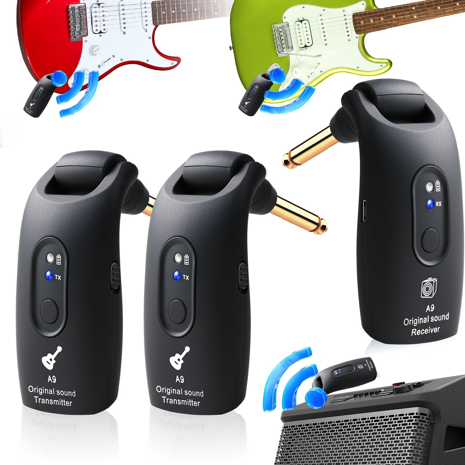 Wireless Instrument System shown in the Black - 2 TX & 1 RX option