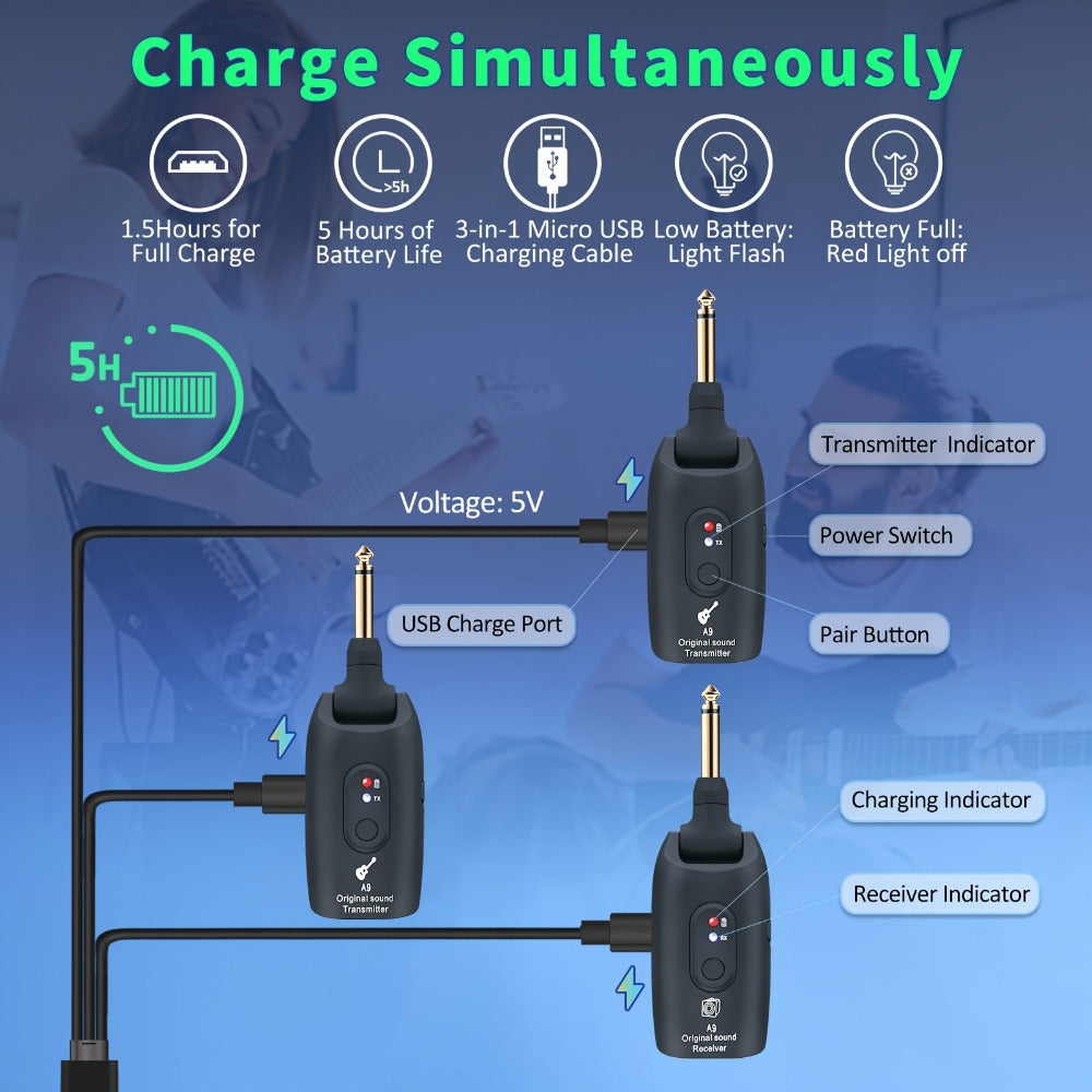 Wireless Instrument System, Black - 2, 2.4 GHz Wireless for Wireless Connection Between A detail image - detail view 7