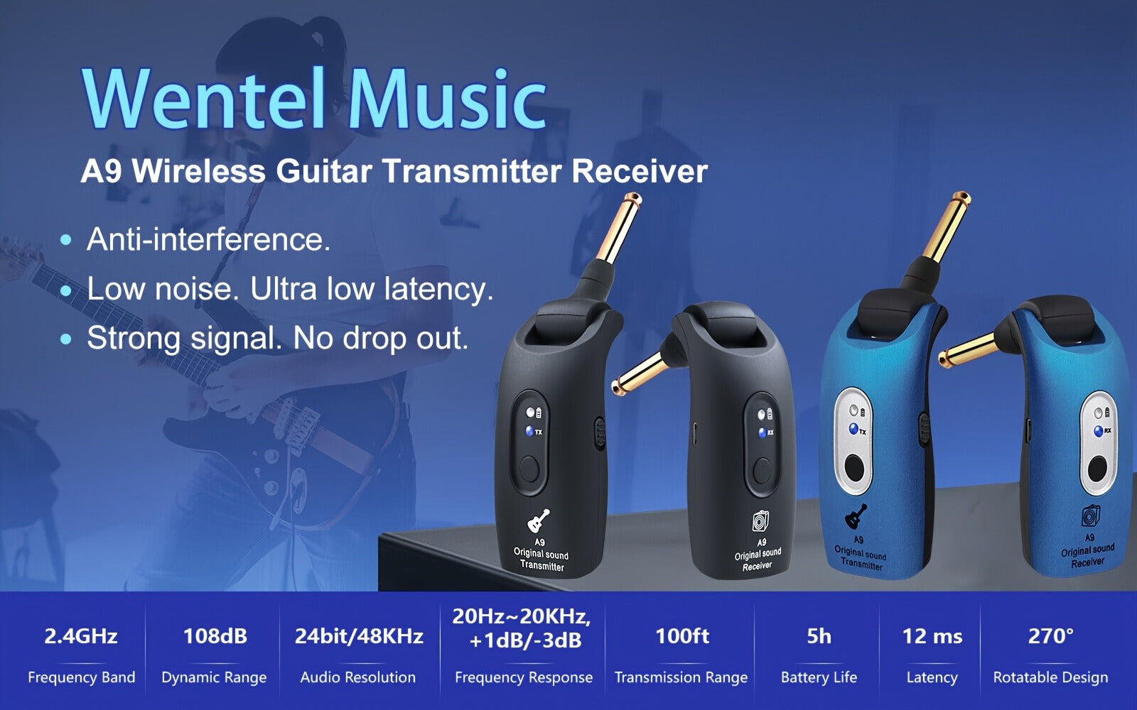 Wireless Instrument System, Blue, 2.4 GHz Wireless for Wireless Connection Between A detail image - detail view 11