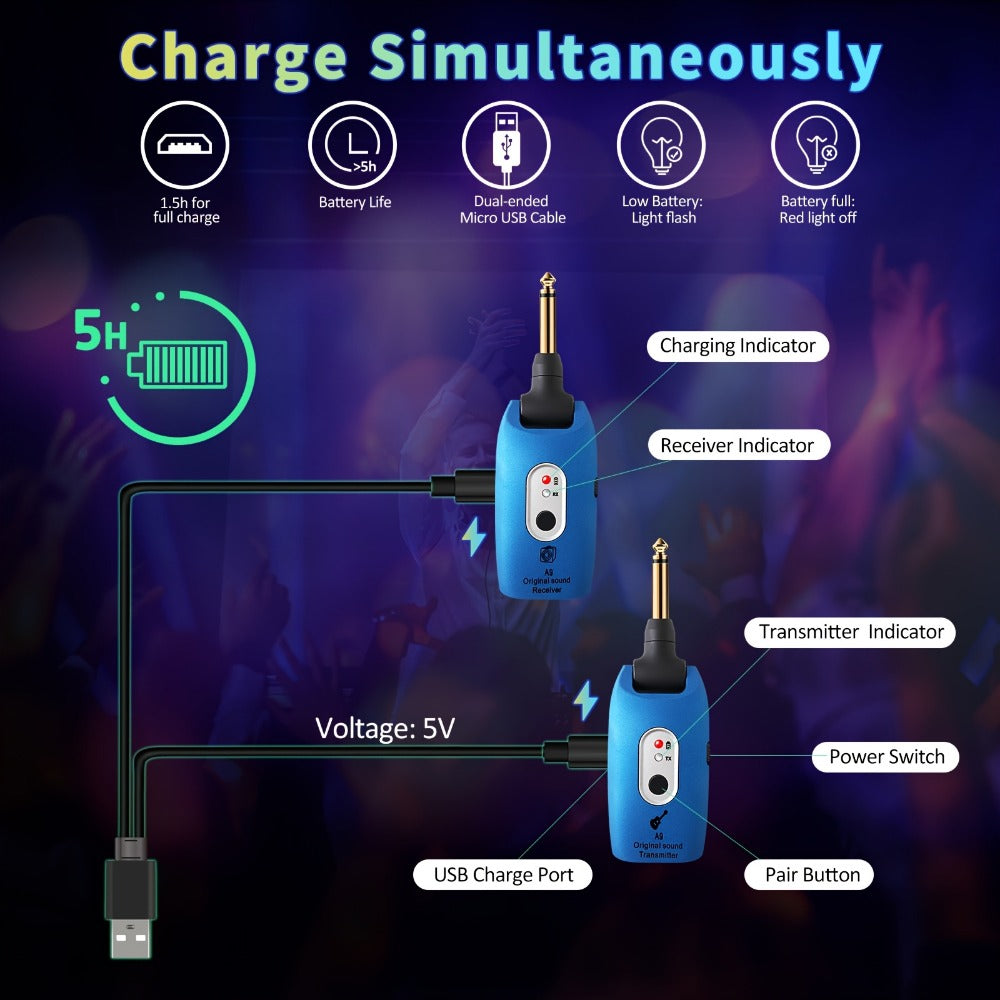 Wireless Instrument System, Blue, 2.4 GHz Wireless for Wireless Connection Between A detail image - detail view 6