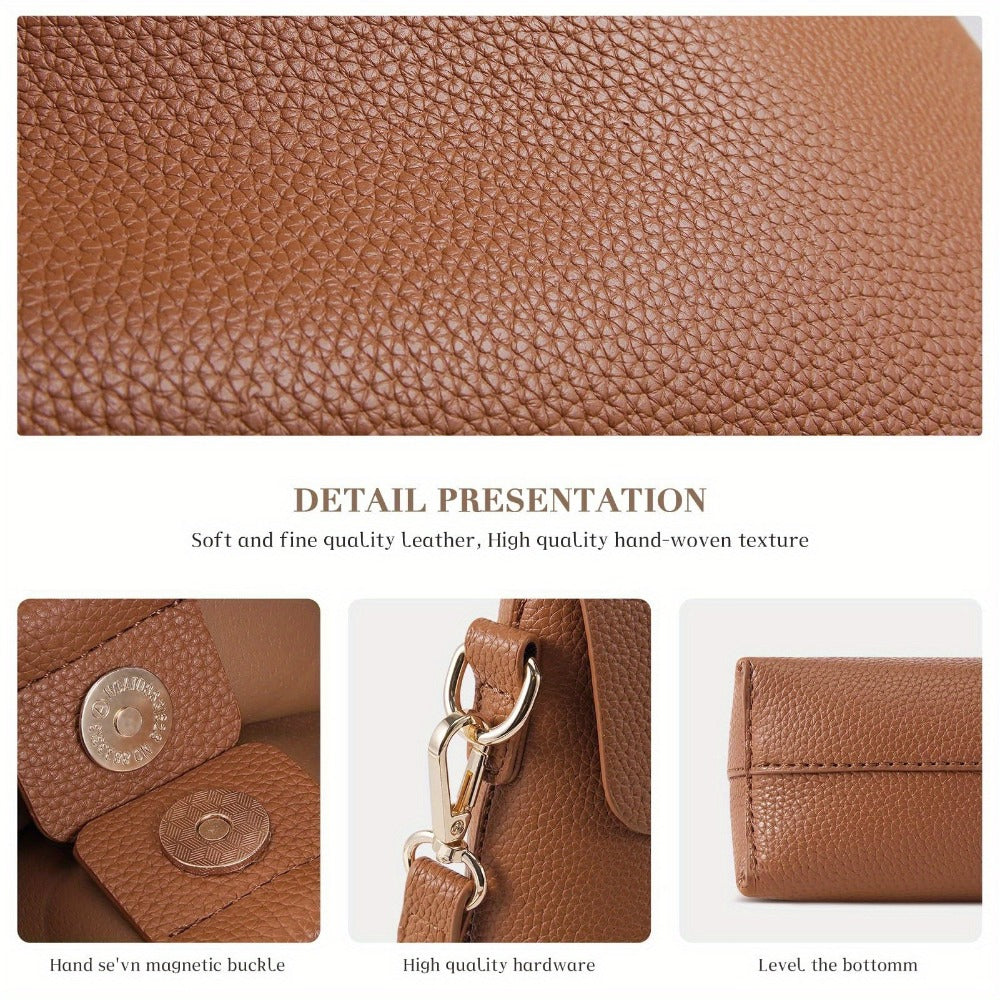Crossbody Bag for Women – 2 Piece, 3 Colors, Vegan Leather – detail view 14