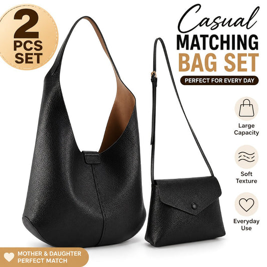 Crossbody Bag for Women – 2 Piece, 3 Colors, Vegan Leather – front view