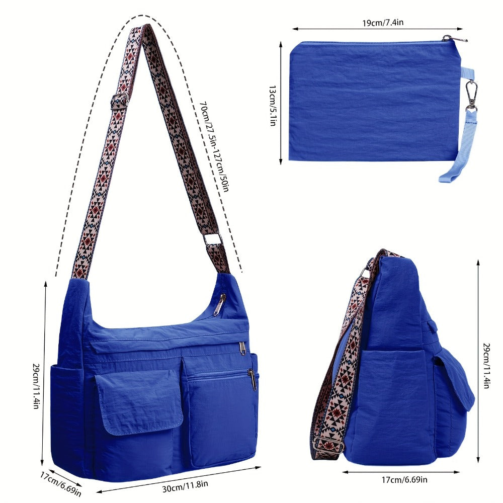 Crossbody Bag for Women – 2-Piece, Nylon, Lightweight, Multi-Pocket – detail view 6