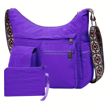 Crossbody Bag for Women – 2-Piece, Nylon, Lightweight, Multi-Pocket – front view - product view 16