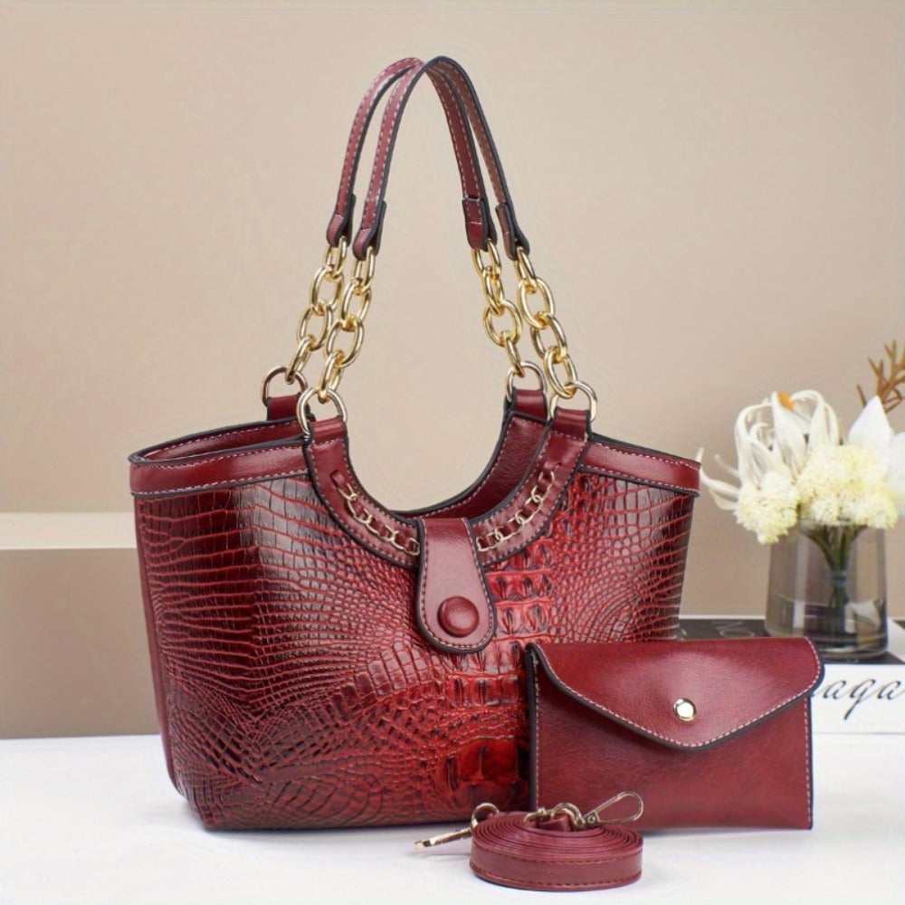 Crossbody Bag for Women – 2-Piece, 7 Colors, PU Leather, Polyester – front view