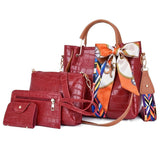 4PCS Red Crocodile Pattern