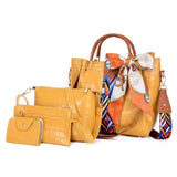4PCS Yellow Crocodile Pattern