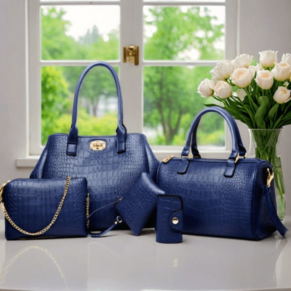 Crossbody Bag for Women – 5-Piece, PU Leather, Large Capacity, Expandable – front view
