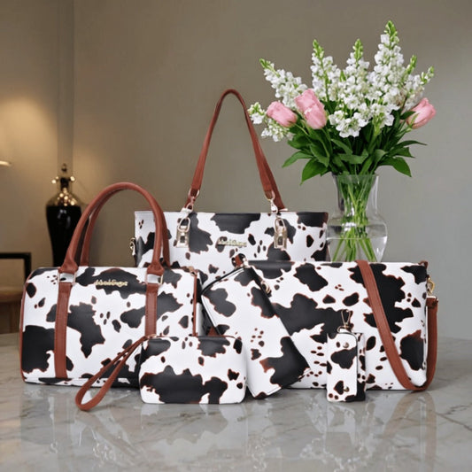 Crossbody Bag for Women – 6-Piece, PU Leather – front view