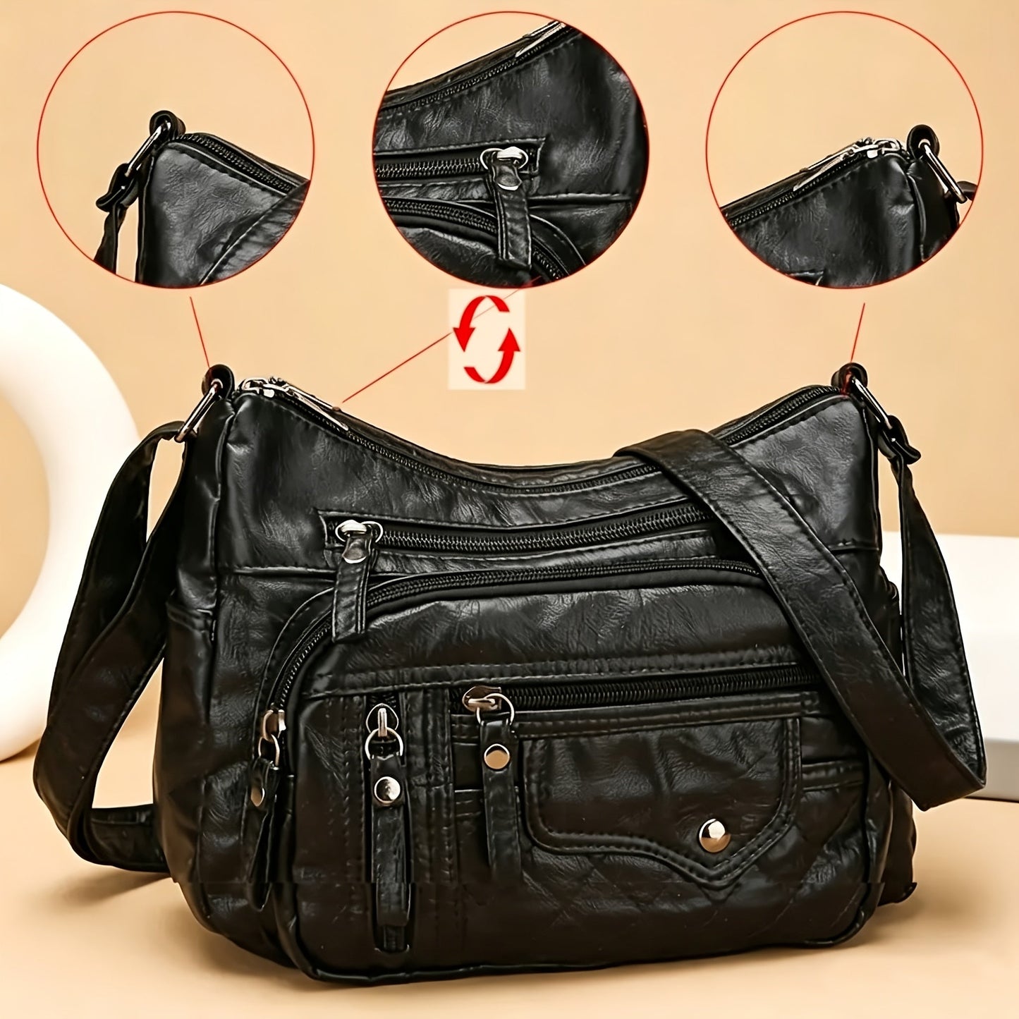 Crossbody Bag for Women – Anti-Theft, Large Capacity, Multi-Pocket, Adjustable Strap – detail view 12