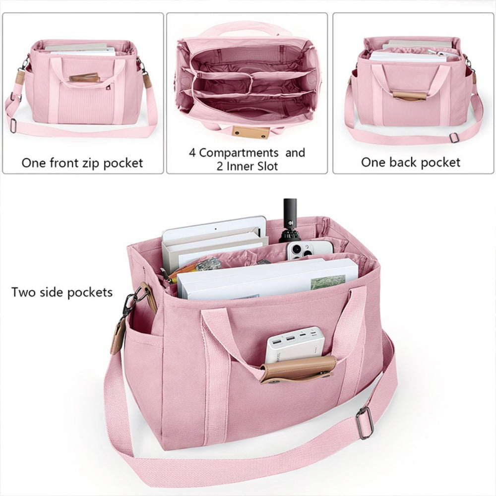 Crossbody Bag for Women – Canvas, Multi-Pocket, for Travel & Work – detail view 16