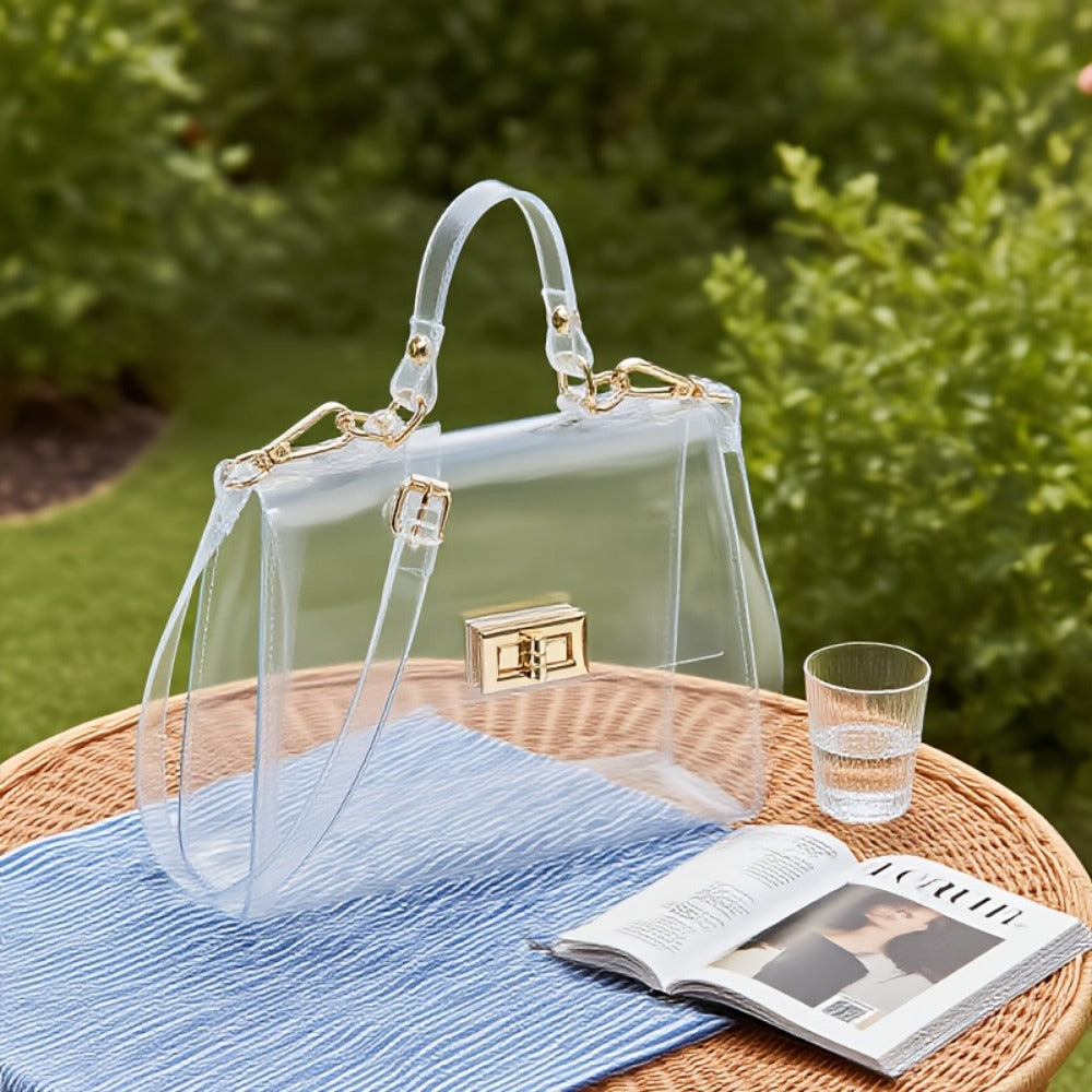 Crossbody Bag for Women – Clear, Clear Stadium See Through Removable – front view