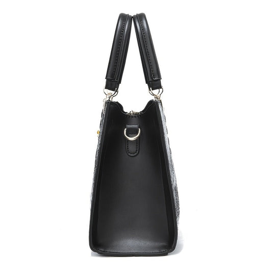 Crossbody Bag for Women – Convertible, Croc Print Heart Charm Top – detail view 2