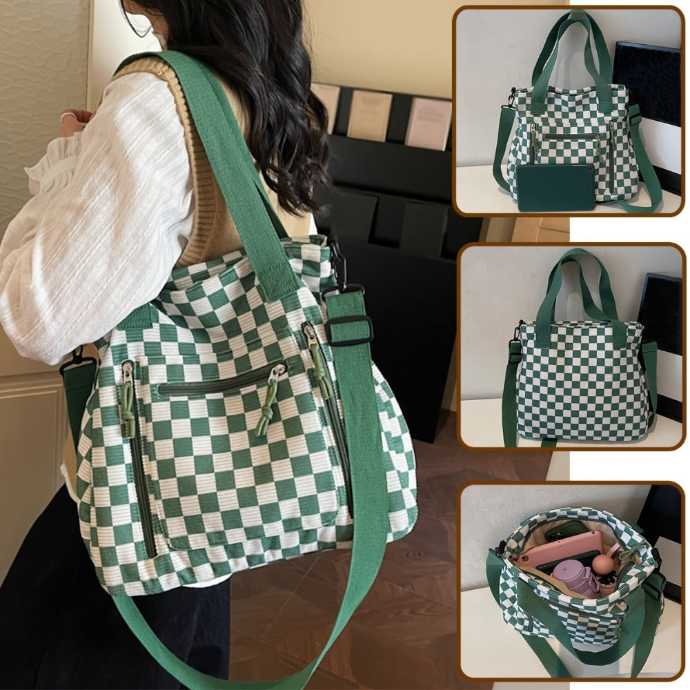 Crossbody Bag for Women – 4 Colors, Corduroy, Large Capacity, for Travel & Work – front view